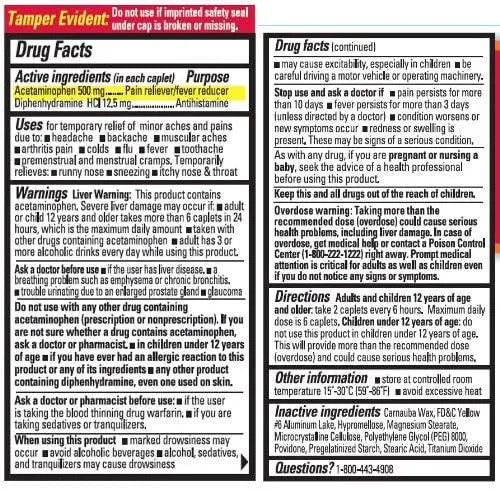 Percogesic Extra Strength Pain Relief | Aspirin Free Dual Action Relief | 40 Coated Caplets (6 Pack) PercogesicBuy Supplements Australia