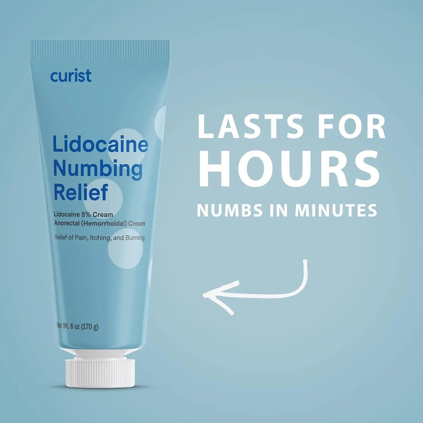 Curist 5% Lidocaine Numbing Cream - 6 oz (170 g) XL Tube - Soothing Numbing Cream for Temporary Discomfort, Itching, and Burning from Hemorrhoids Lidocaine 5% (1 Pack - 6 oz Tube) CuristBuy Supplements Australia