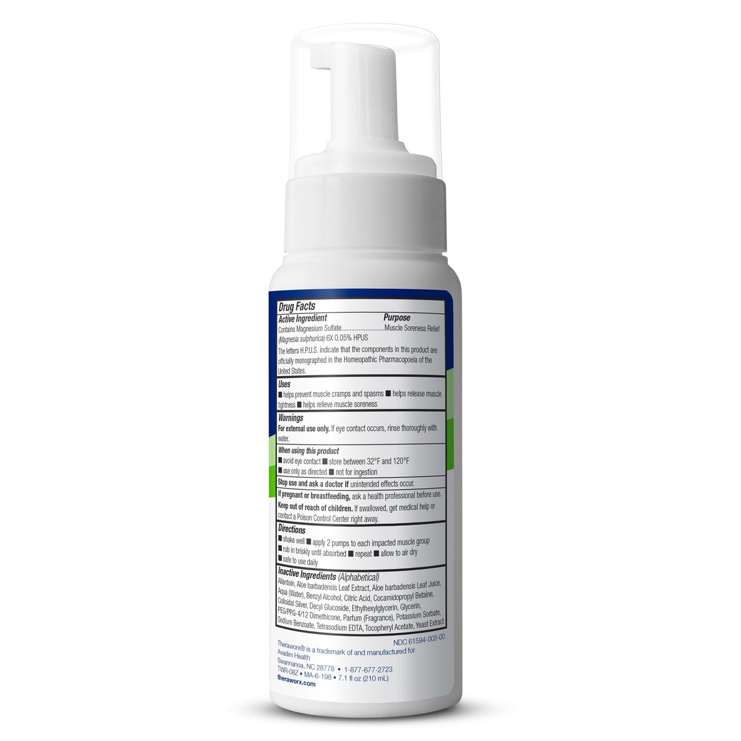 Theraworx Relief for Muscle Cramps Foam Fast-Acting Muscle Spasm, Leg Soreness with Magnesium Sulfate - 7.1 oz - 1 Count TheraworxBuy Supplements Australia