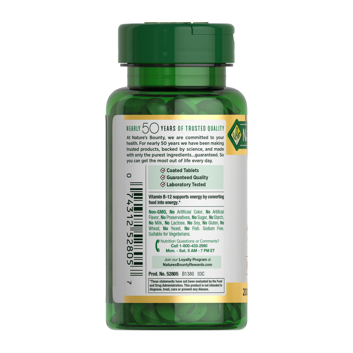 Nature's Bounty Vitamin B12 1000 mcg Supplements, Supports Energy Metabolism, 200 Ct