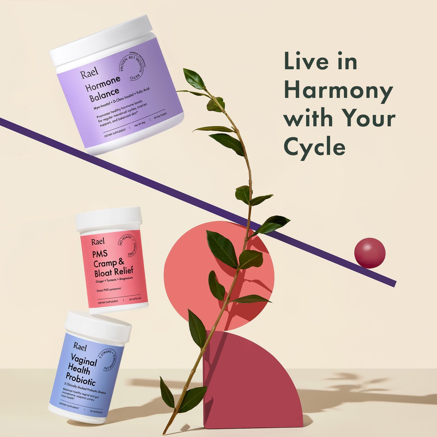 Rael Probiotics for Women - pH Balance Supplement with Prebiotics, Vaginal Immune Health (30 Servings)