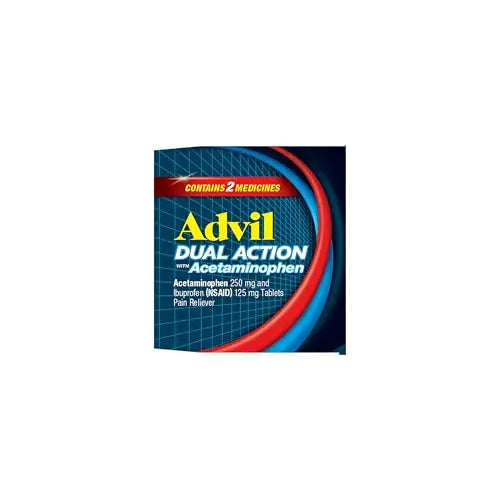 Advil Dual Action Coated Caplets, 125 Mg Ibuprofen and 250 Mg Acetaminophen per Dose (2 Dose Equivalent) for 8 Hour Pain Relief - 216 Count AdvilBuy Supplements Australia