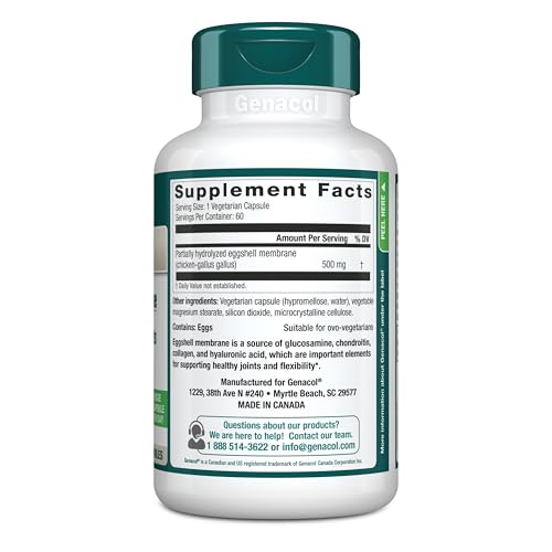 Genacol Ovoflex – Natural Eggshell Membrane Supplement, Support Healthy Joints & Flexibility, Vegetarian Solution for Joint Care, Results in 7 Days, Value Pack, 60 Capsules (60-Day Supply) GenacolBuy Supplements Australia