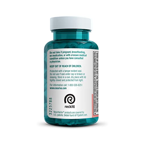 NEURIVA Original Decaffeinated Clinically Tested Nootropic Brain Supplement for Memory, Focus & Concentration, NeuroFactor & Phosphatidylserine, 28ct Capsules NEURIVABuy Supplements Australia