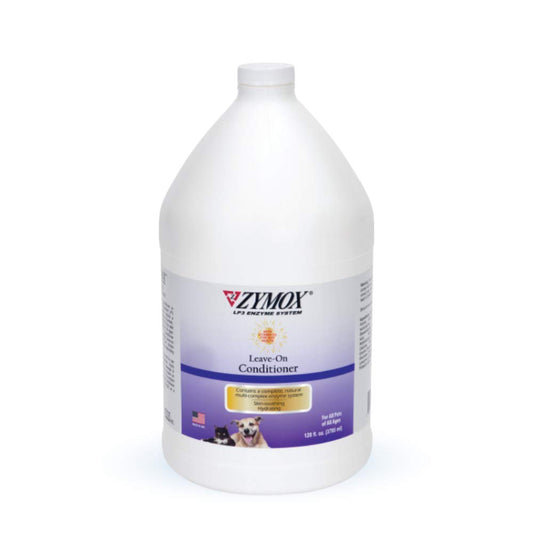 Zymox leave-on conditioner bottle on a white background