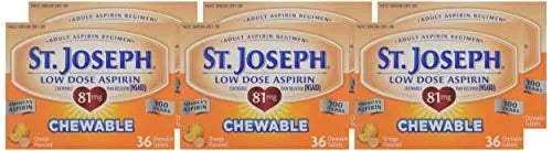 St. Joseph Orange Chewable 81mg Aspirin, 36 Tablets (Pack of 6) St. JosephBuy Supplements Australia
