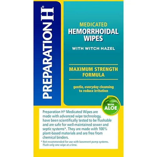 Preparation H Hemorrhoid Flushable Wipes with Witch Hazel for Skin Irritation Relief - 96 Count Preparation HBuy Supplements Australia