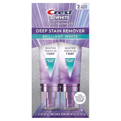 Crest 3DWhite Brilliance Deep Stain Remover Brilliant White Toothpaste - 3.1oz/2pk CrestBuy Supplements Australia