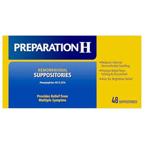 PREPARATION H Hemorrhoid Symptom Treatment Suppositories, Burning, Itching and Discomfort Relief (48 Count) Preparation HBuy Supplements Australia