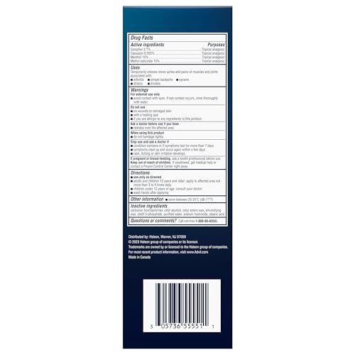Advil Targeted Relief Pain Relieving Cream, Up to 8 Hours of Powerful Relief of Minor Arthritis Pain, Joint Pain, Lower Back Pain and Muscle Pain - 4 oz AdvilBuy Supplements Australia