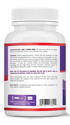Maximum Slim Max Flex-3 Pain Relief Formula with Green Lipped Mussel - 60 Count Maximum SlimBuy Supplements Australia