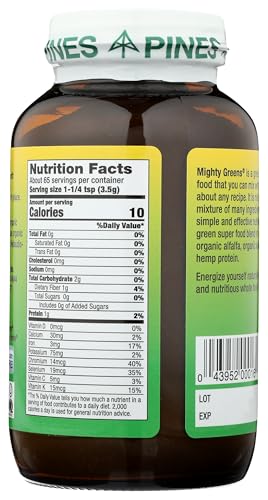 Pines Organic Mighty Greens Superfood Blend, 8 Ounce Pines buy supplements Au