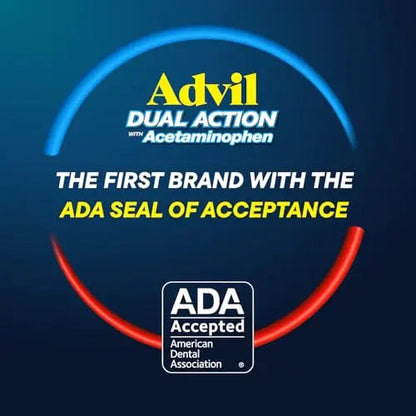 Advil Dual Action Coated Caplets, 125 Mg Ibuprofen and 250 Mg Acetaminophen per Dose (2 Dose Equivalent) for 8 Hour Pain Relief - 216 Count AdvilBuy Supplements Australia