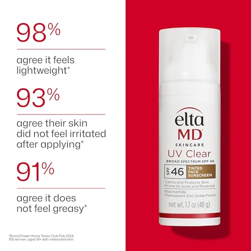 EltaMD UV Clear Tinted Sunscreen for Face, SPF 46 with Zinc Oxide, Oil-Free, Dermatologist Recommended, For Acne-Prone Sensitive Skin, 1.7 oz EltaMDBuy Supplements Australia