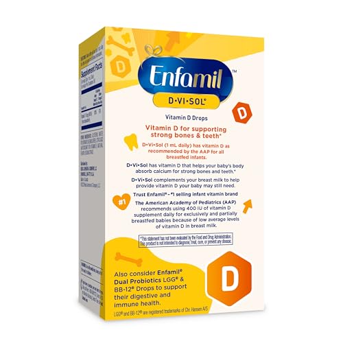 Enfamil Baby Vitamin D-Vi-Sol Liquid Supplement Drops for Infants, Supporting Strong Teeth & Bones in Newborn Babies, Easy-to-Use