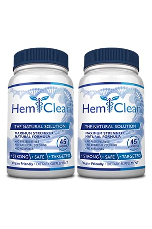 HemClear for Hemorrhoids - Vegan Formula for Hemorrhoid Relief & Vascular Health - Maximum Strength 2 Bottle 90 Capsules HemclearBuy Supplements Australia