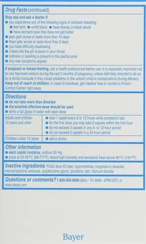 Aleve Caplets, Naproxen Sodium 220 mg (NSAID), Pain Reliever/Fever Reducer, #1 Orthopedic Surgeon Recommended, 270 Count AleveBuy Supplements Australia