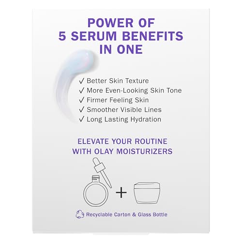 Olay Super Serum - Glow Serum for Face - Activated Niacinamide, Vitamin C & E, Collagen Peptide, AHA - 5-in-1 Benefits - Brightens, Hydrates, Smooths, Firms, Evens Tone, Proactive Anti-Aging, 1.7 Oz OlayBuy Supplements Australia