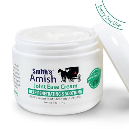 Smith Amish JointEase Soothing Cream 3 Pack (Three 4 oz Jars) with Arnica, Tea Tree, Eucalyptus, Peppermint and Rosemary Smith AmishBuy Supplements Australia