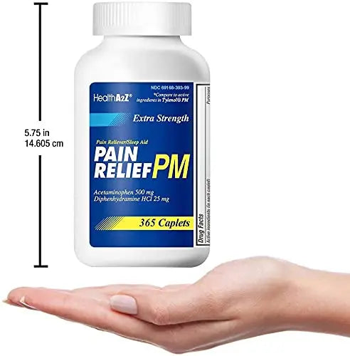 HealthA2Z® Extra Strength Pain Relief PM| Acetaminophen 500mg | Diphenhydramine 25mg | Pain Reliever & Nighttime Sleep Aid | (365 Count (Pack of 1)) HealthA2ZBuy Supplements Australia