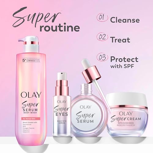 Olay Super Serum - Glow Serum for Face - Activated Niacinamide, Vitamin C & E, Collagen Peptide, AHA - 5-in-1 Benefits - Brightens, Hydrates, Smooths, Firms, Evens Tone, Proactive Anti-Aging, 1.7 Oz OlayBuy Supplements Australia
