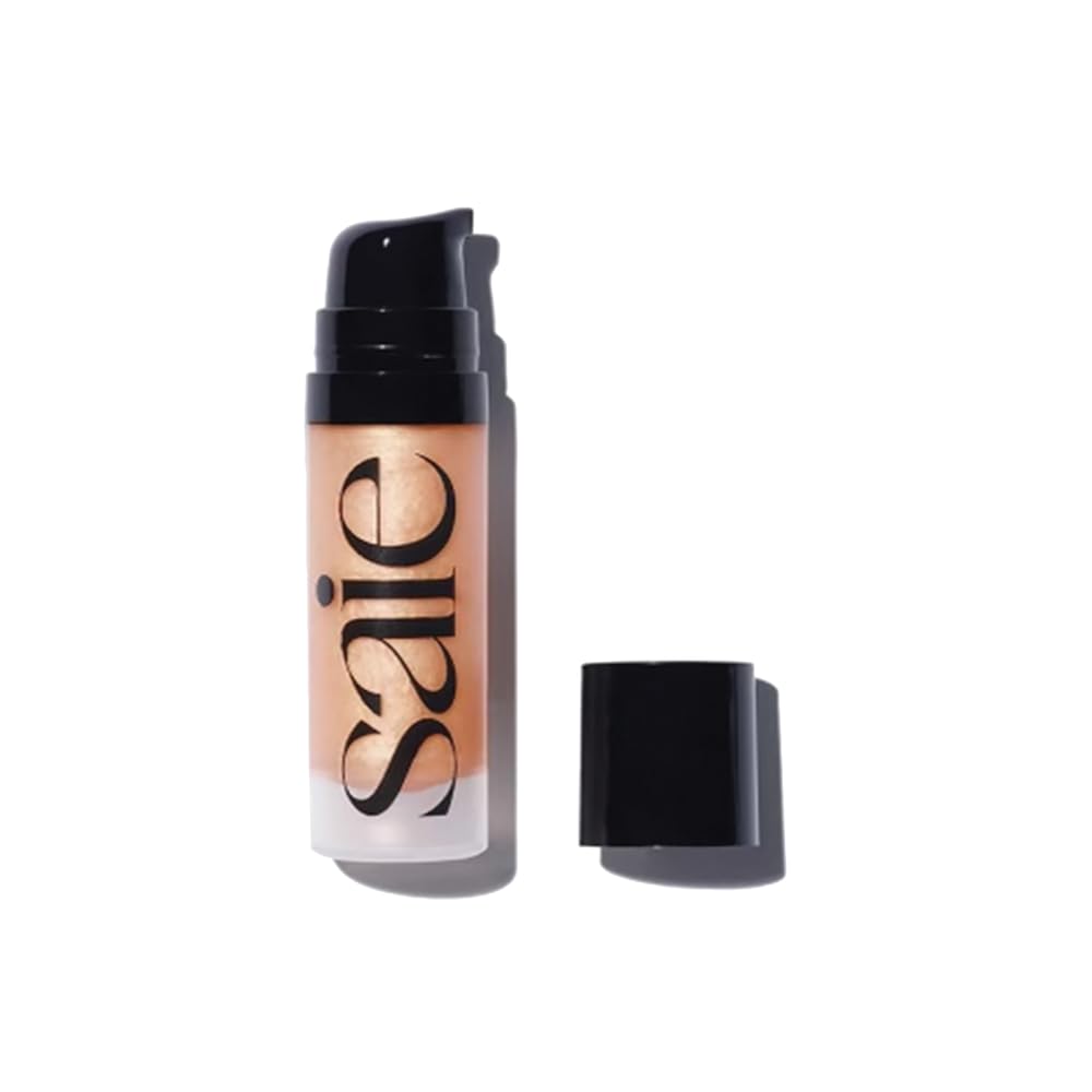 Saie Mini Glowy Super Gel Lightweight llluminator & Makeup Primer - Sunglow (0.5 oz) + Dew Blush - Lightweight Liquid Blush with a Blendable + Buildable Cream Finish - Cutie (.40 oz) SaieBuy Supplements Australia