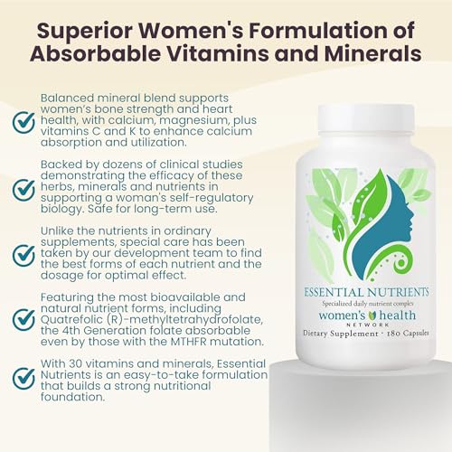 Women's Health Network Essential Nutrients – Daily Multivitamin for Energy, Healthy Aging & Immune Support, Folate as Quatrefolic®, a Patented Natural Form of 5-MTHF Women's Health Network buy supplements Au