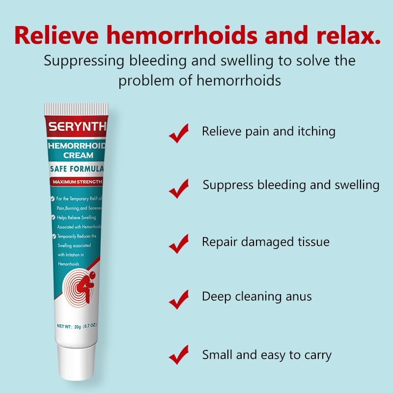 SERYNTH Hemorrhoid and Anal Fissure Ointment, Hemorrhoid Treatment, Fast Relief from Swelling, Pain, Itching, Burning (20g) SERYNTHBuy Supplements Australia