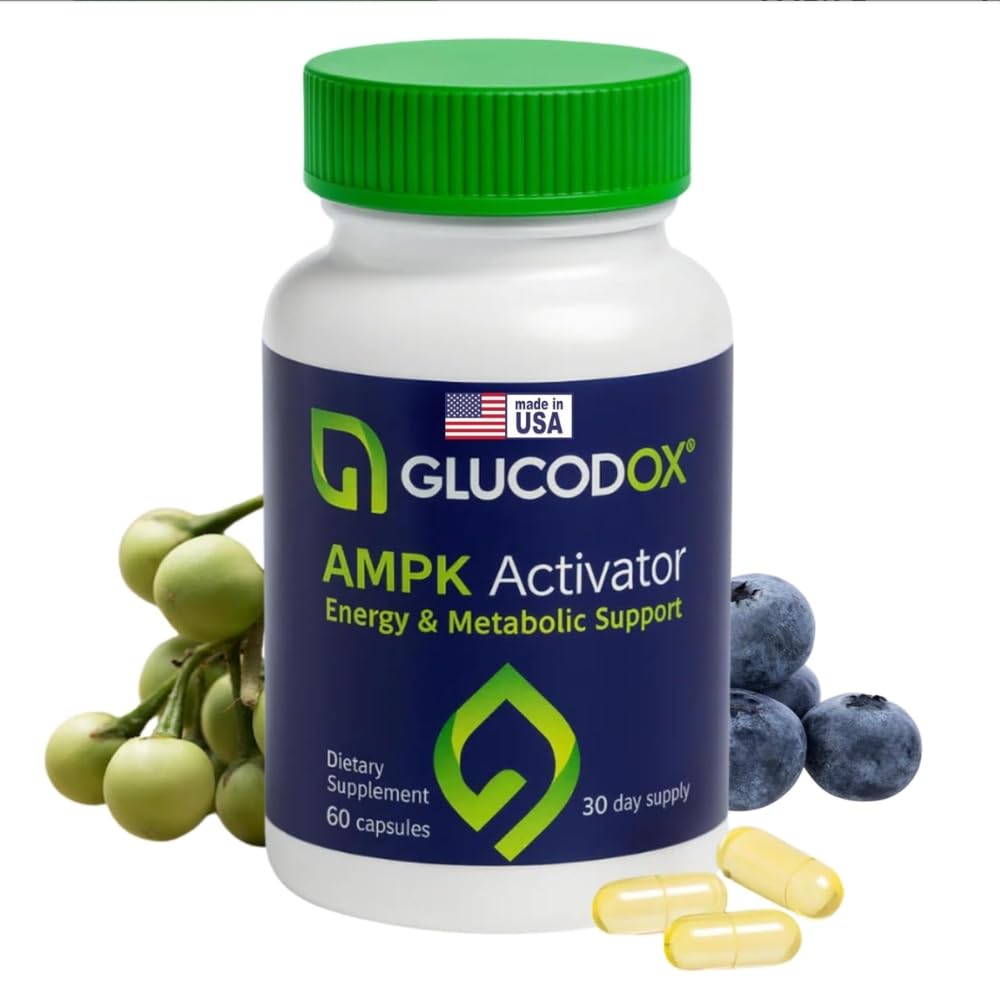 GlucodOX AMPK Activator Supplement – AMPK Enzyme, Metabolism Booster, Guggul Supplement for Body Management & Longevity – Vegan Metabolic Support - 30 Day Supply (60 Capsules) GlucodOXBuy Supplements Australia