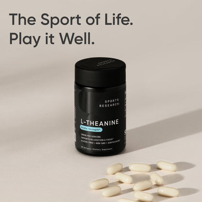 Sports Research Double Strength L-Theanine Supplement - Suntheanine Softgels for Focus, Relaxation & Alertness - Non-Drowsy Support Made with Coconut Oil, Non-GMO & Gluten Free - 200mg, 60 Count Sports Research buy supplements Au