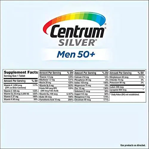 Centrum Men 50+ Multivitamin Tablet Age 50 and Older 275ct Centrum