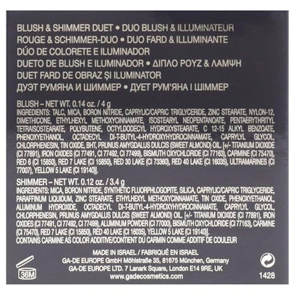 GA-DE Velveteen Blush and Shimmer Duet, 50 - Formulated with Micronized Pearls and Pigments for Sculpting Face and Décolleté - Paraben-Free - 0.26 oz GA-DEBuy Supplements Australia