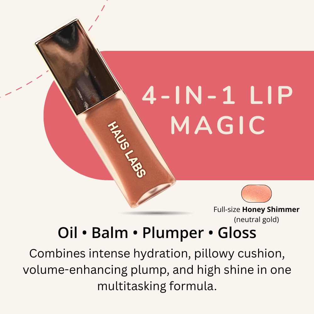 Haus Labs PHD Hybrid Innovation Plumping Lip Glaze Duo - Honey Shimmer Full Size & Persimmon Mini Haus LaboratoriesBuy Supplements Australia