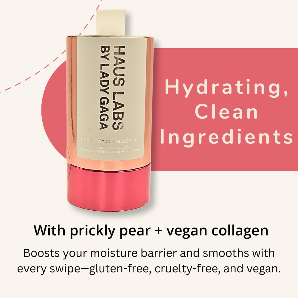 Haus Labs PHD Hybrid Innovation Plumping Lip Glaze Duo - Honey Shimmer Full Size & Persimmon Mini Haus LaboratoriesBuy Supplements Australia