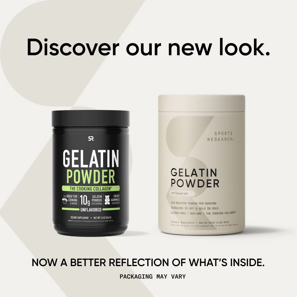 Sports Research Gelatin Collagen Cooking Powder - Sourced from Pasture Raised Cows | Great for Cooking and Baking - Certified Keto Friendly and Non-GMO Sports Research buy supplements Au