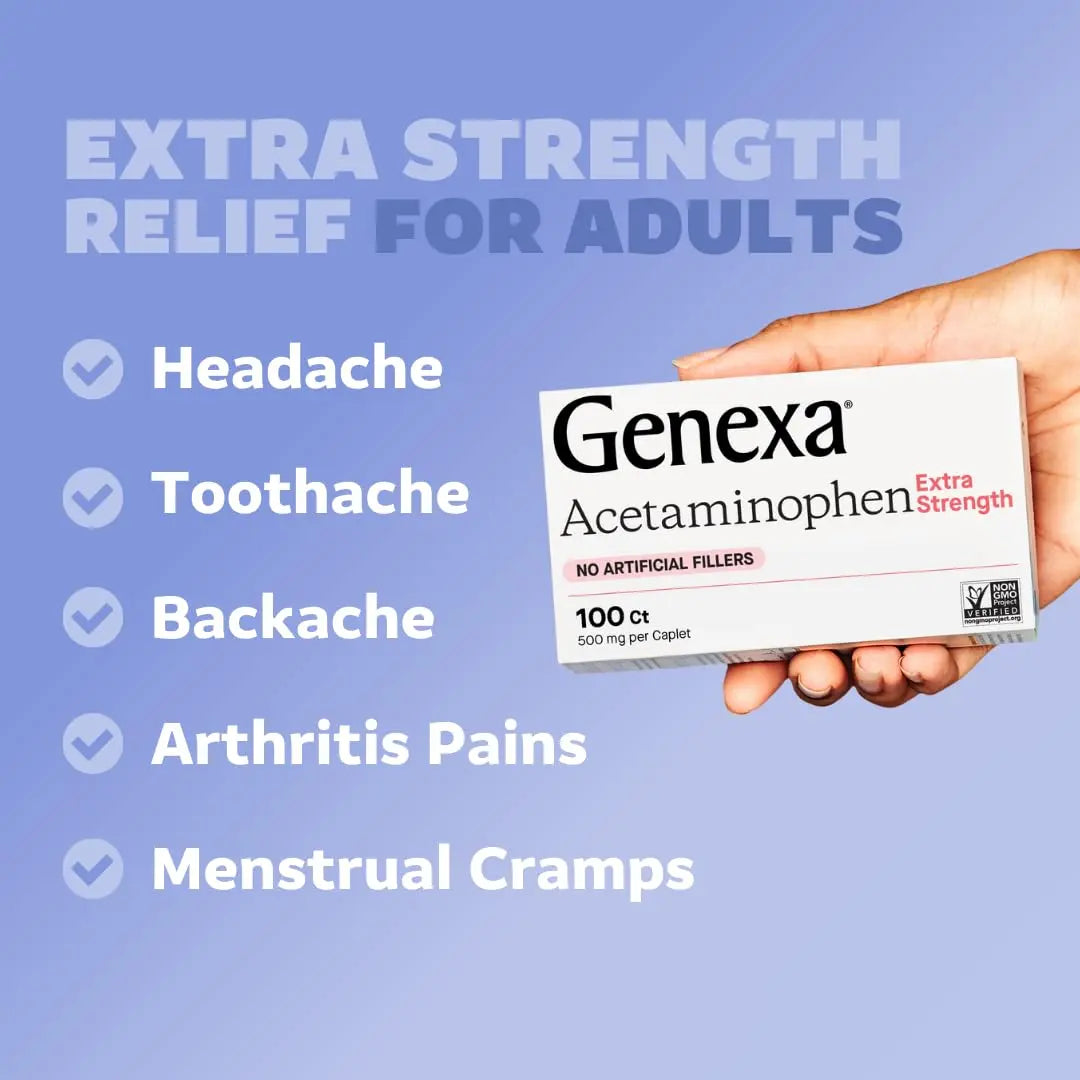 Genexa Kids & Adults Clean Acetaminophen Combo | Family Pain & Fever Bundle | Dye Free, 0% Artificial Additives | Vegan & Non-GMO | Medicine Made Clean | Ages 2-11, 12+ (2 Pack) GenexaBuy Supplements Australia