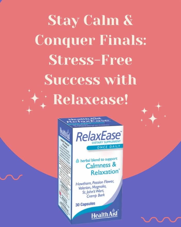 RelaxEase, Herbal Blend to Support Harmony and Tranquility, Once Daily, 30 ct, Helps Promote Health and Relaxation HealthAid buy supplements Au