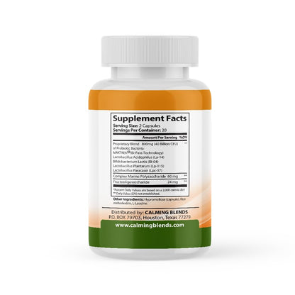 CALMING BLENDS Probiotic, 40 Billion CFU, Bi-Pass Delivery System for Maximum Effectiveness, Shelf Stable, 60 Vegetable Capsules CALMING BLENDSBuy Supplements Australia
