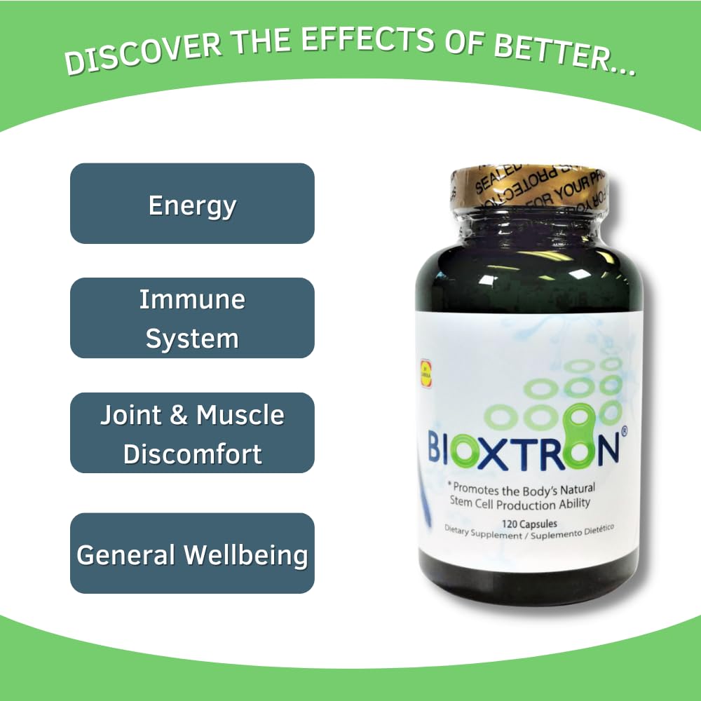 Bioxtron Natural AFA Stem Cell Supplement - Joint Support & Muscle Pain - Immune System Support - Natural Blue Green Algae Spirulina - 120 Caps BioxtronBuy Supplements Australia