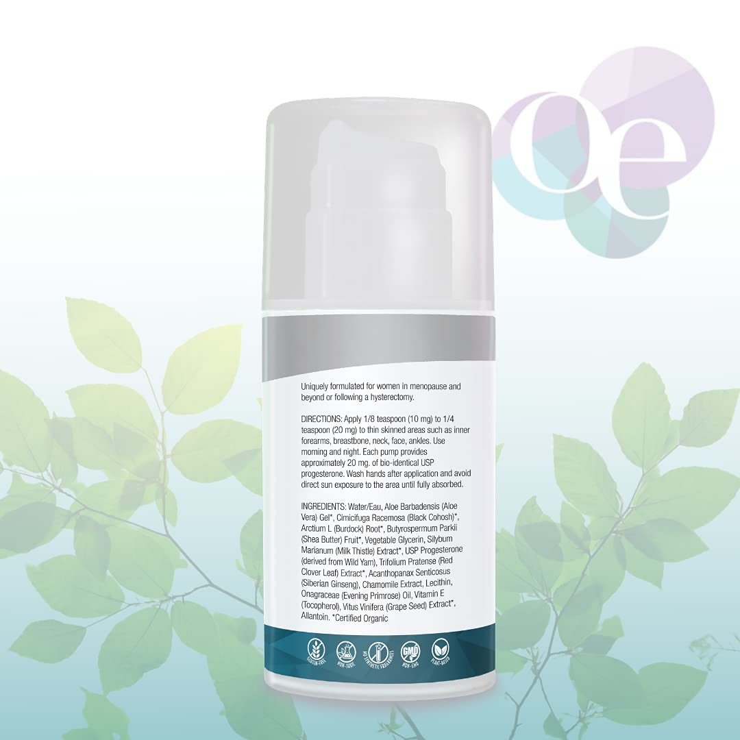 Organic Excellence Balance Plus Therapy - USP Bioidentical Organic Progesterone Cream for Women - with Phytoestrogens - for Menopause Relief and Natural Hormone Balance, 3.3 fl oz (100g) Organic ExcellenceBuy Supplements Australia