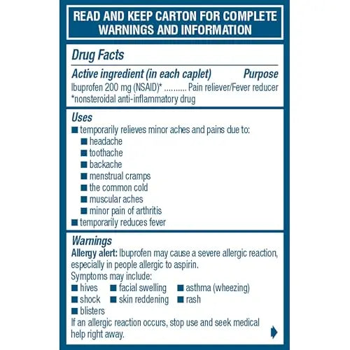 Advil Ibuprofen Coated Caplets Pain Reliever and Fever Reducer 200 Milligram 24Ct AdvilBuy Supplements Australia