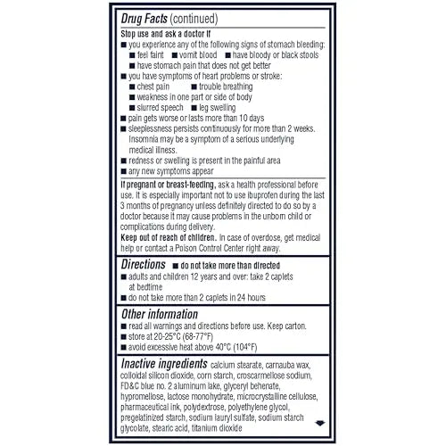 Advil PM Pain Reliever and Nighttime Sleep Aid, Pain Medicine with Ibuprofen for Pain Relief and Diphenhydramine Citrate for a Sleep Aid - 80 Coated Caplets AdvilBuy Supplements Australia