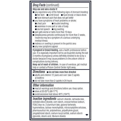 Advil PM Pain Reliever and Nighttime Sleep Aid, Pain Medicine with Ibuprofen for Pain Relief and Diphenhydramine Citrate for a Sleep Aid - 80 Coated Caplets AdvilBuy Supplements Australia