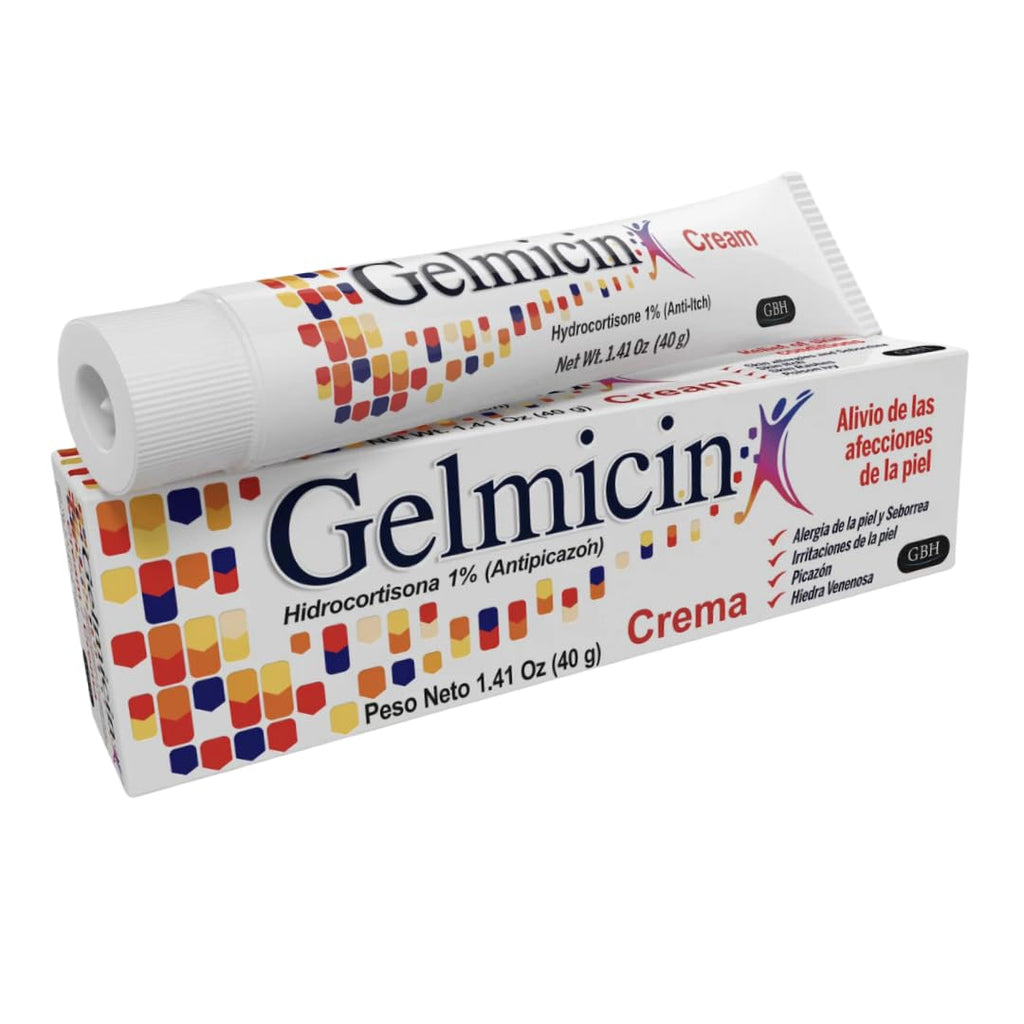Gelmicin cream tube and packaging on a white background