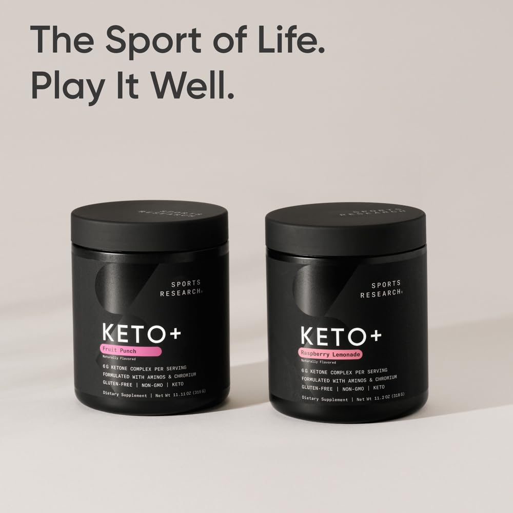 Sports Research® Keto Plus Exogenous Ketones with goBHB® - Premium Keto Powder Supporting Ketosis, Energy & Cognitive Function - Keto Certified · Vegan Friendly · 30 Servings (Raspberry Lemonade) Sports Research buy supplements Au