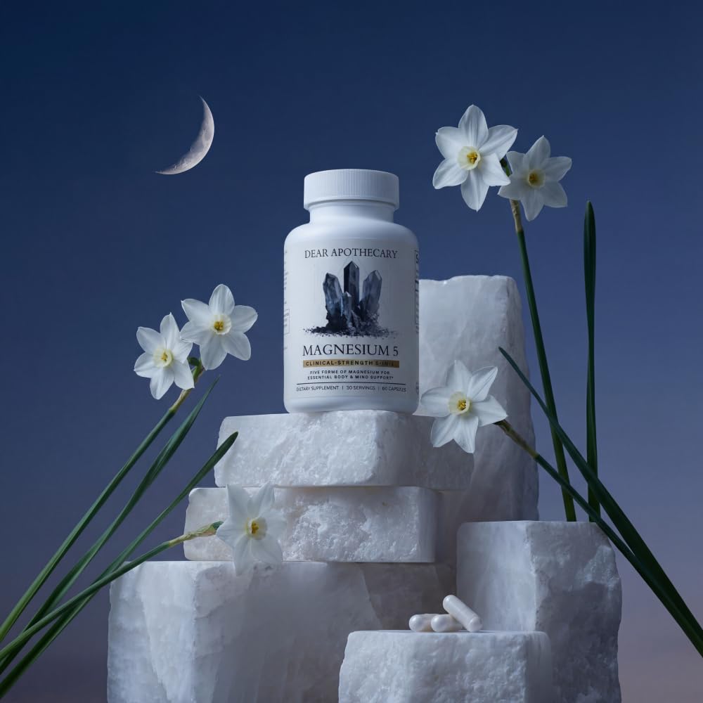 Magnesium Complex Supplement - 5 Forms Citrate Glycinate Malate Oxide Aquamin - Multi Magnesium Blend - High Absorption Chelated - Essential Mineral - Non-GMO Gluten-Free - 60 Capsules Dear Apothecary buy supplements Au