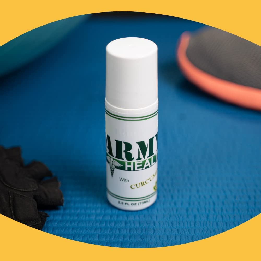 ARMY HEALTH Roll On 100% Natural Turmeric Curcumin - Pain Reliever - Inflammation - Headache - Backache - Joint and Muscle Pain 2.5 Oz ARMY HEALTHBuy Supplements Australia