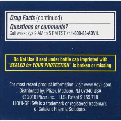 Advil PM Liqui-Gels Pain Reliever and Nighttime Sleep Aid, Pain Medicine with Ibuprofen for Pain Relief and Diphenhydramine HCL for a Sleep Aid - 40 Liquid Filled Capsules - Back to College AdvilBuy Supplements Australia