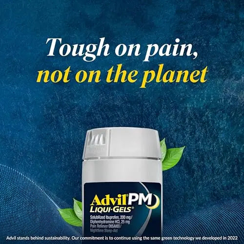 Advil PM Liqui-Gels Pain Reliever and Nighttime Sleep Aid, Pain Medicine with Ibuprofen for Pain Relief and Diphenhydramine HCL for a Sleep Aid - 2x80 Liquid Filled Capsules AdvilBuy Supplements Australia