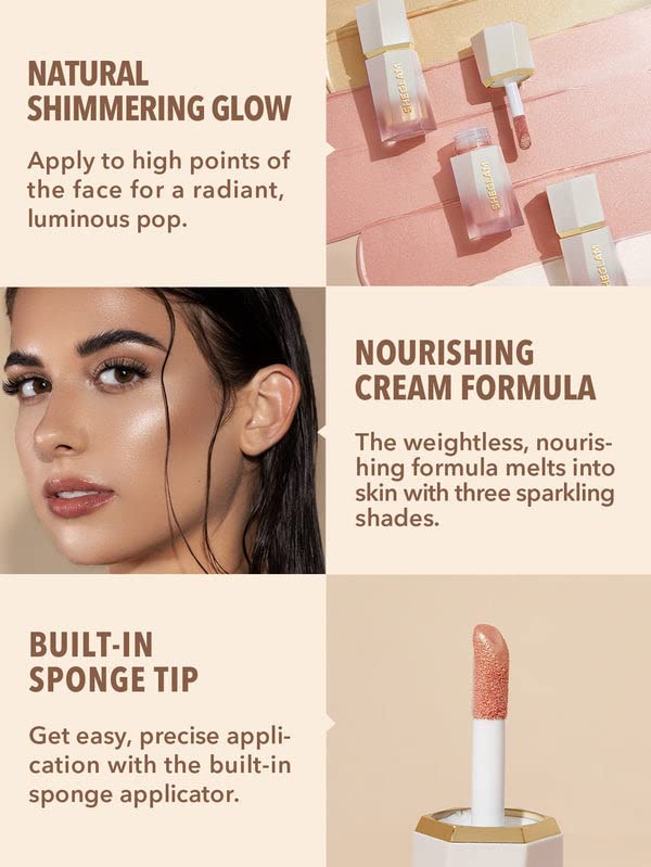 SHEGLAM Glow Bloom Liquid Waterproof Highlighter Long Lasting Cream Highlighter with Shimmer Dewy Finish - Vanilla Frost SHEGLAMBuy Supplements Australia
